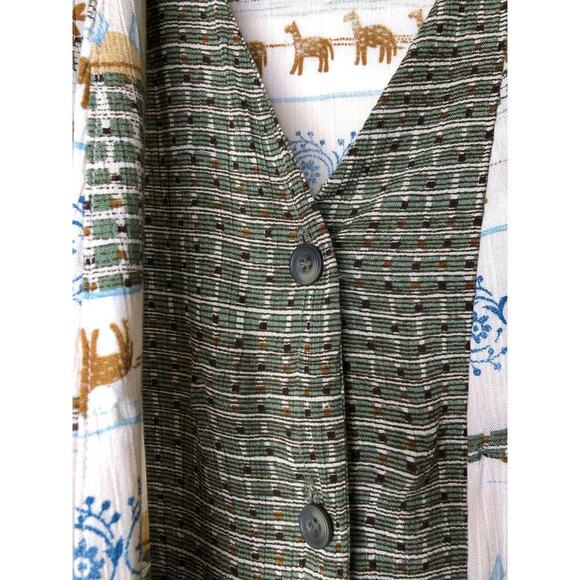 Vintage Alfred Dunner Camel Print Button-Front Top Earthy Tribal Boho Size: 8 - Picture 9 of 15